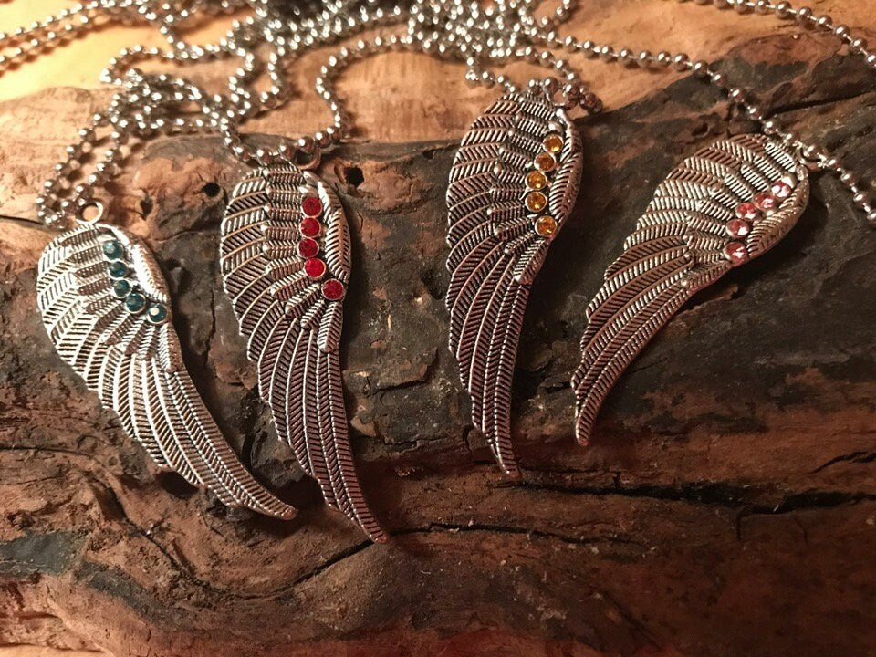 Silver Angel Wing Necklaces ( 4 colors )