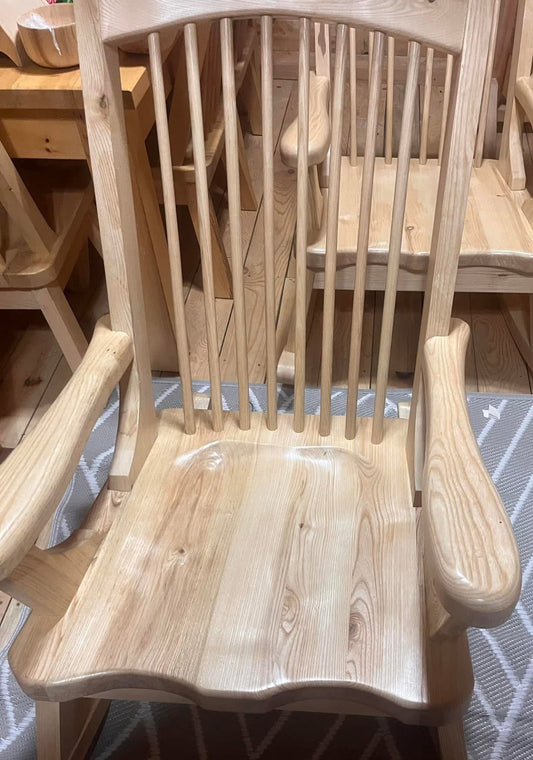 “Rustic Handmade Hardwood Rocking Chair”