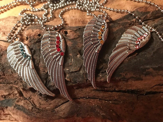 Silver Angel Wing Necklaces ( 4 colors )