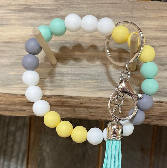 Beaded Wristlet Silicone beads key chain